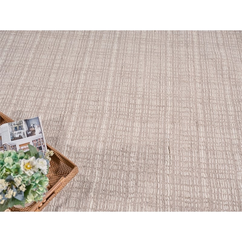 Alpine Handloomed New Zealand Wool Light Beige/Ivory 15'x24' Area Rug