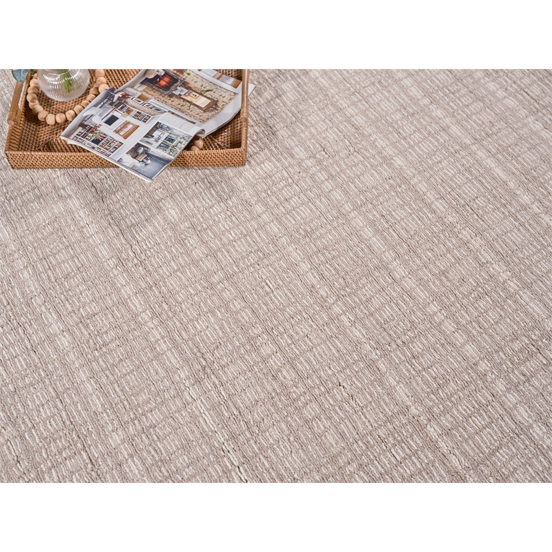 Alpine Handloomed New Zealand Wool Light Beige/Ivory 4'x6' Area Rug