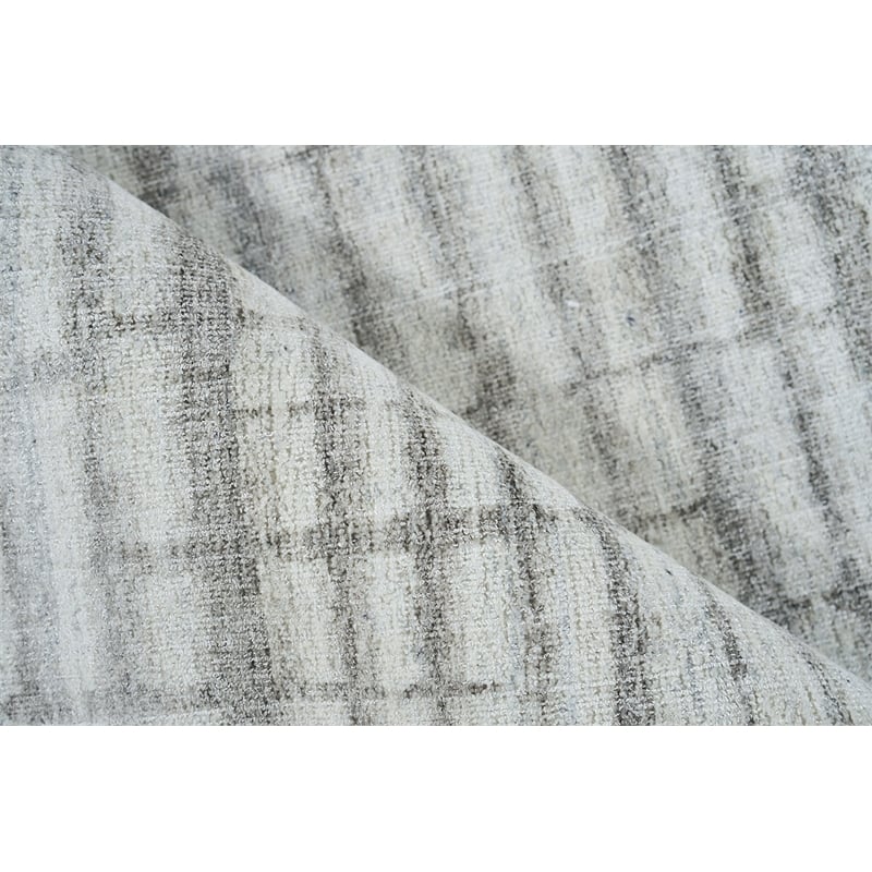 Allure Handloomed Wool/Bamboo Silk Ivory/Silver 2'x3' Area Rug