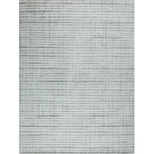 Allure Handloomed Wool/Bamboo Silk Ivory/Silver 9'x12' Area Rug
