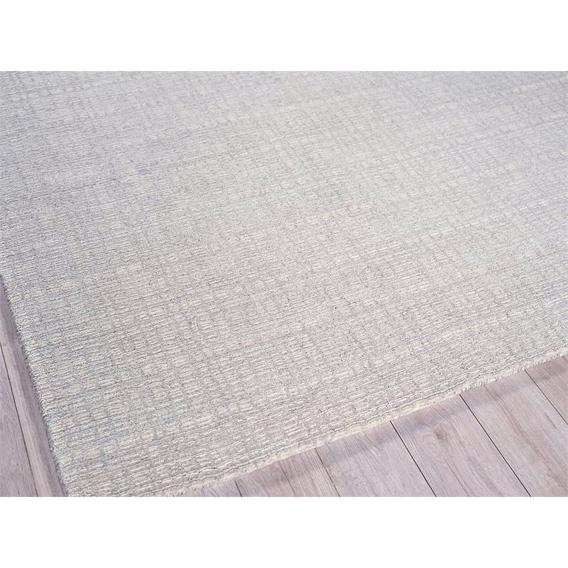 Alpine Handloomed New Zealand Wool Silver/Ivory 12'x12' Square Area Rug