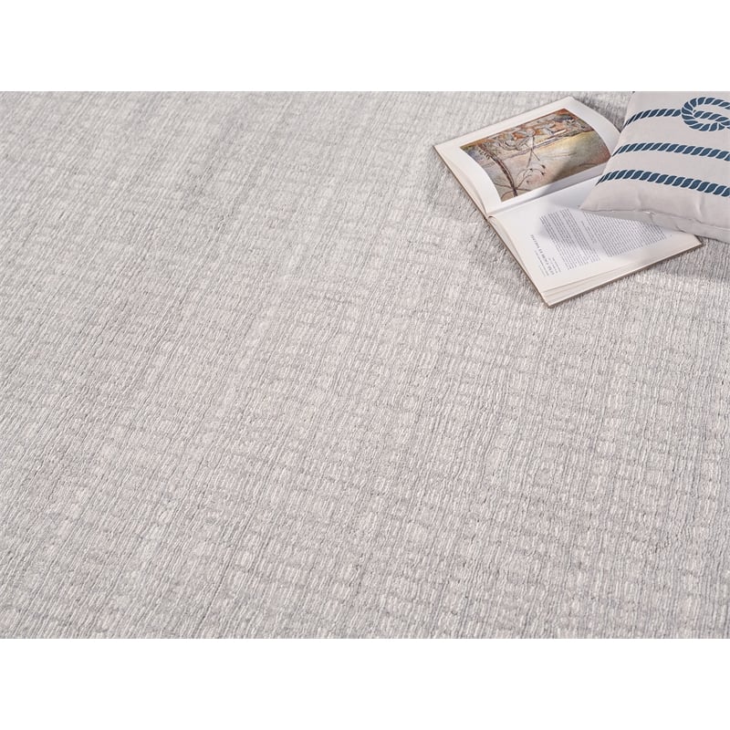 Alpine Handloomed New Zealand Wool Silver/Ivory 8'x10' Area Rug