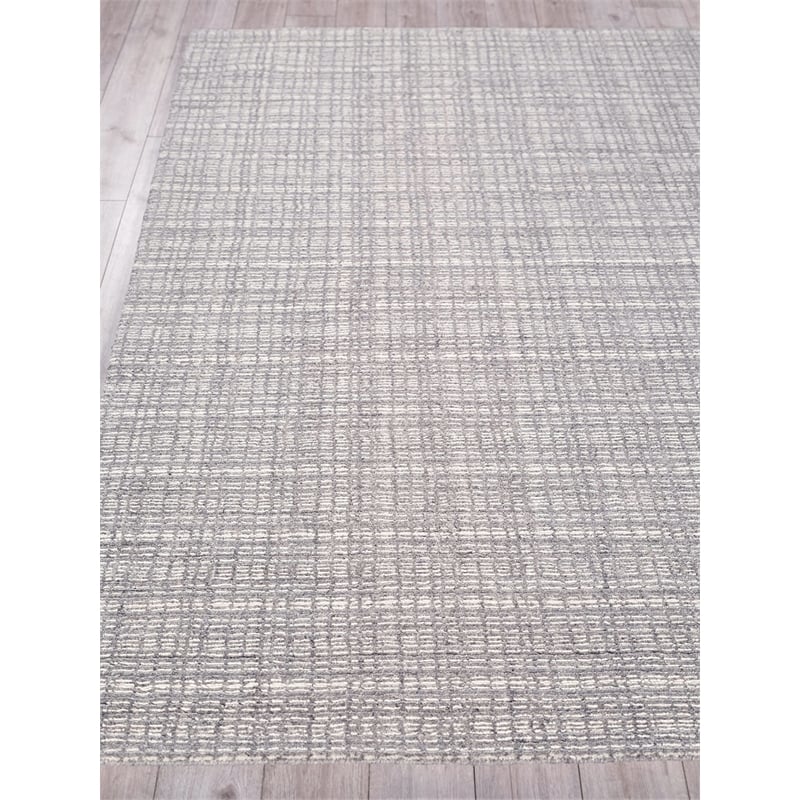 Alpine Handloomed New Zealand Wool Gray/Ivory 12'x12' Square Area Rug
