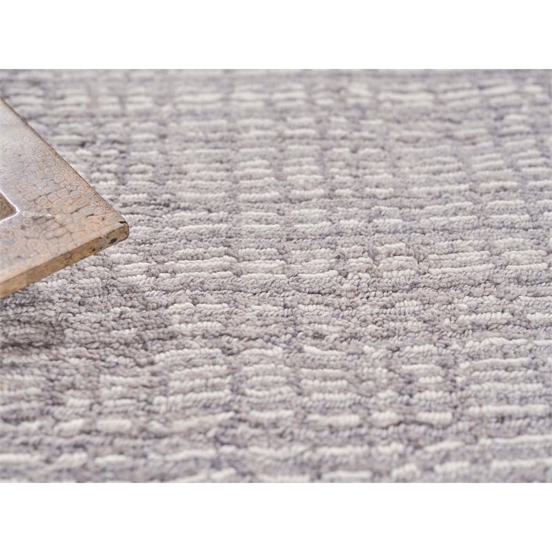 Alpine Handloomed New Zealand Wool Gray/Ivory 12'x12' Square Area Rug