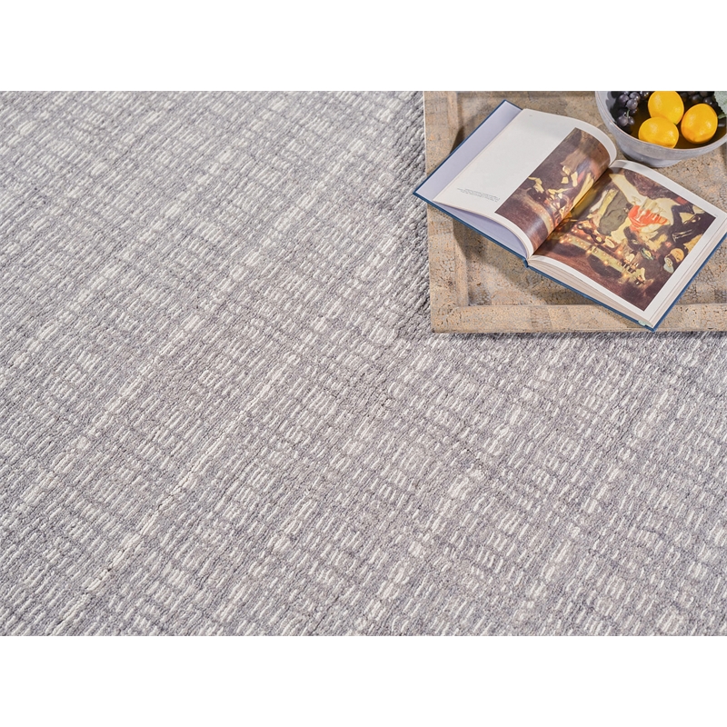 Alpine Handloomed New Zealand Wool Gray/Ivory 12'x15' Area Rug
