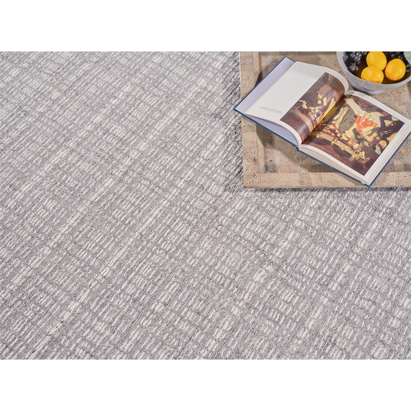 Alpine Handloomed New Zealand Wool Gray/Ivory 12'x18' Area Rug