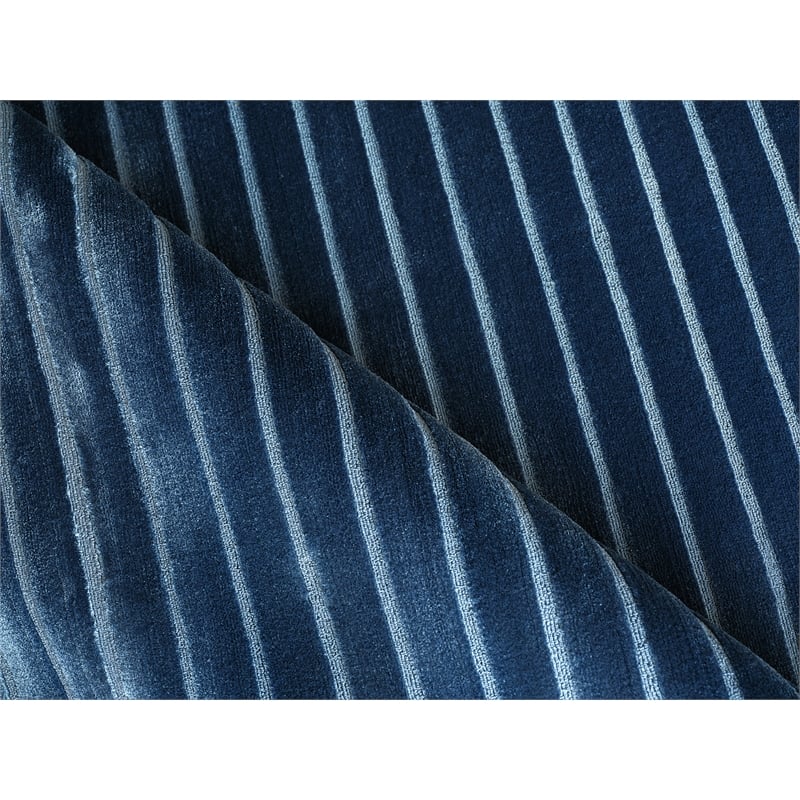Amani Modern Handloomed Silky Nylon Navy 6'x9' Area Rug