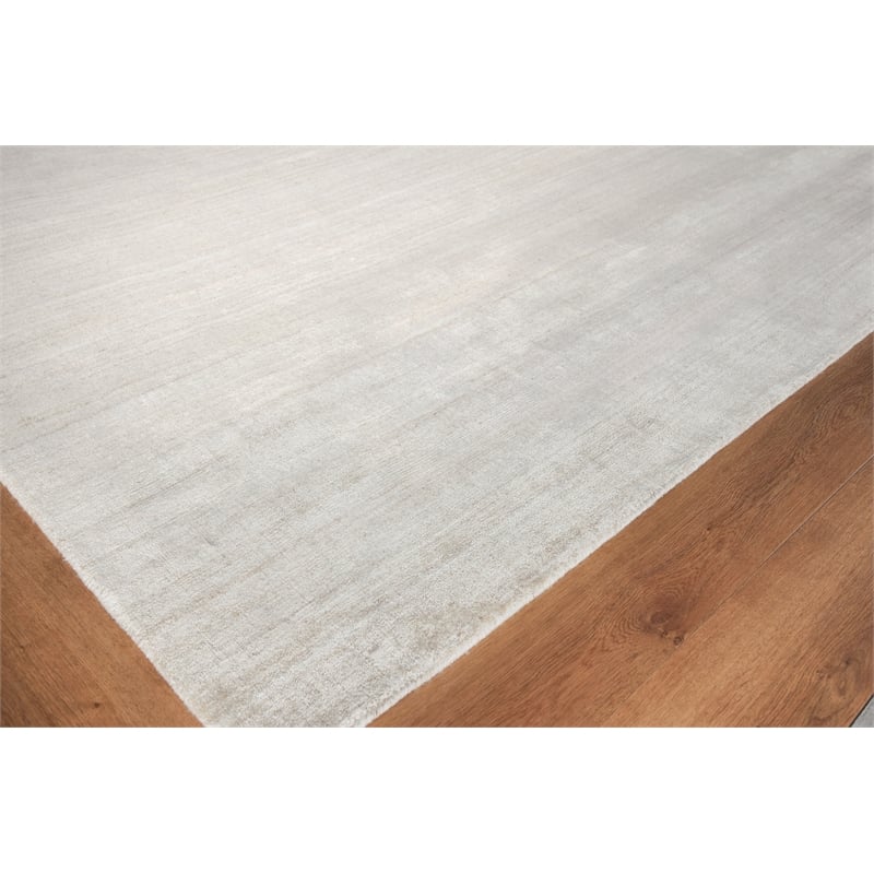 Ambrose Hand-Tufted Wool/Bamboo Silk Ivory/Gray 9'x12' Area Rug