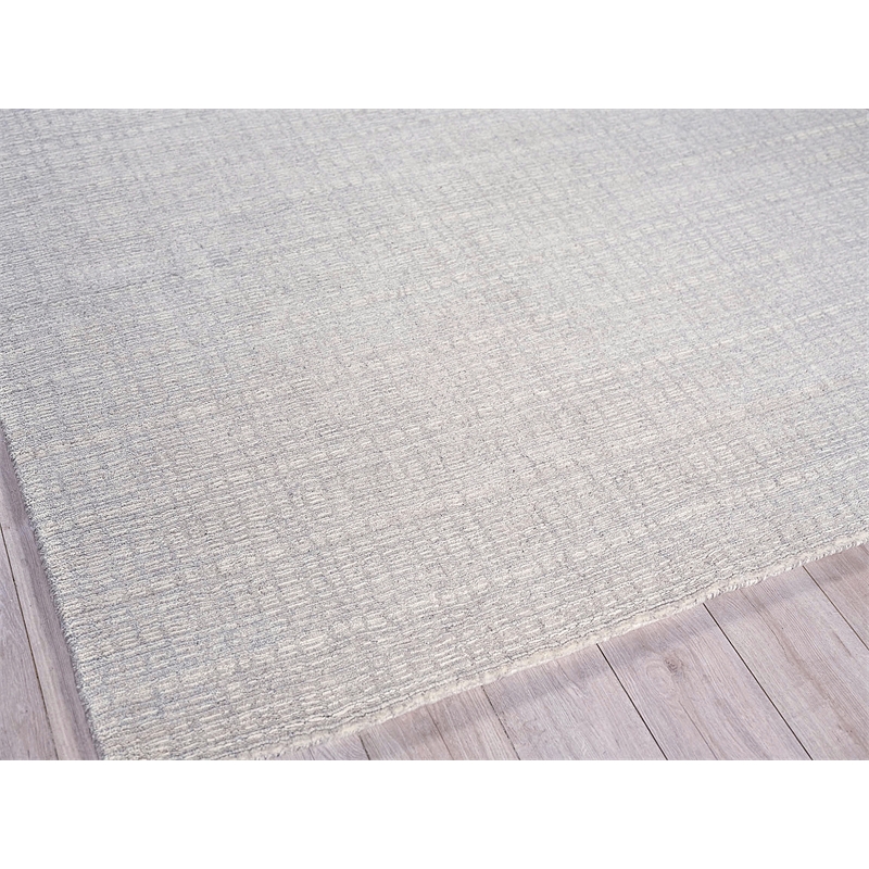 Alpine Handloomed New Zealand Wool Silver/Ivory 14'x18' Area Rug