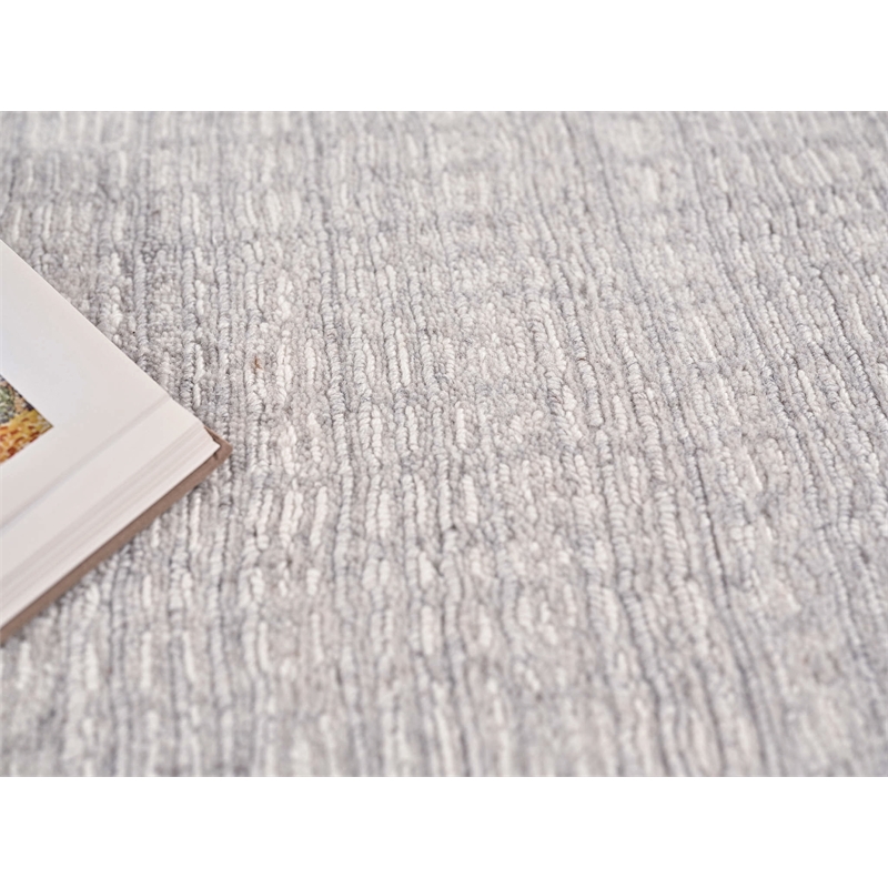 Alpine Handloomed New Zealand Wool Silver/Ivory 14'x18' Area Rug