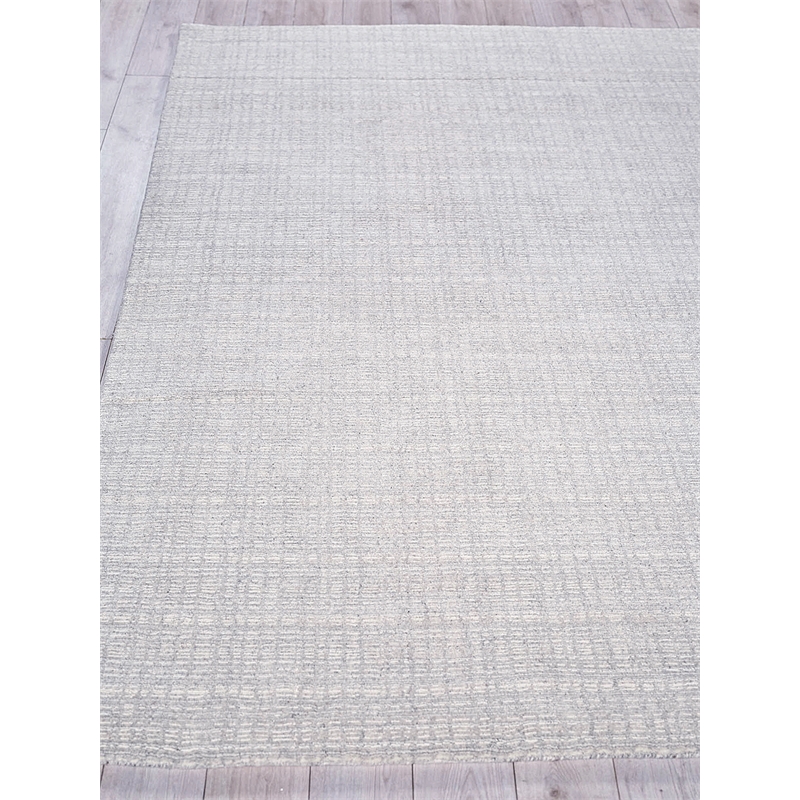 Alpine Handloomed New Zealand Wool Silver/Ivory 2'x3' Area Rug