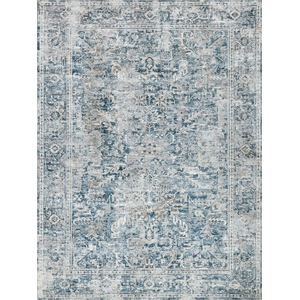 Antique Loom Power Loom Polyester Blue 6'x9' Area Rug