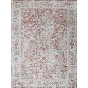 Antique Loom Power Loom Polyester Rust/Beige 12'x15' Area Rug