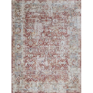 Antique Loom Power Loom Polyester Rust/Blue 12'x15' Area Rug