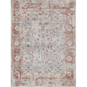 Antique Loom Power Loom Polyester Blue/Rust 10'x14' Area Rug
