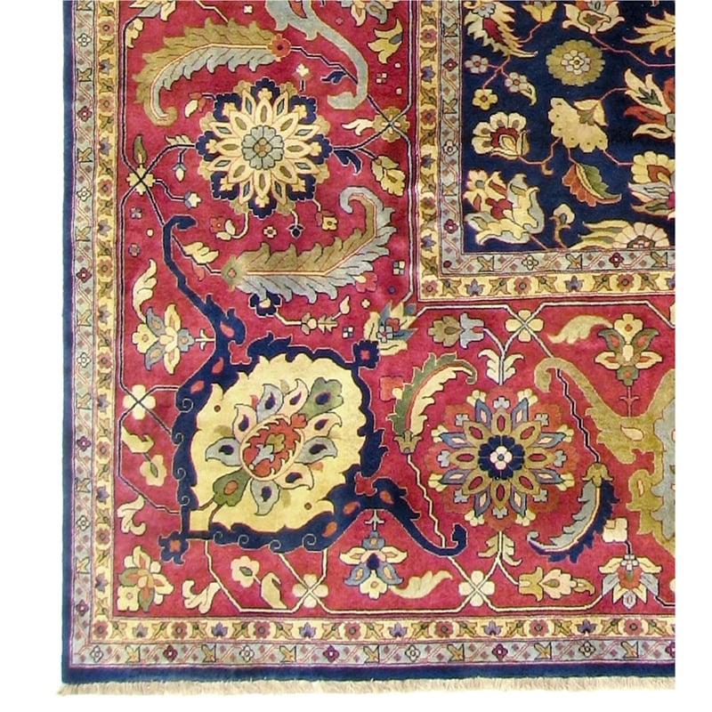 Antique Weave Hand-Knotted New Zealand Wool Navy 14'x16'6