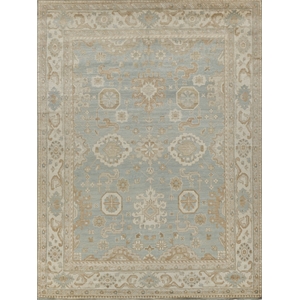Antique Weave Oushak Hand-Knotted Wool Light Blue/Ivory 8'x10' Area Rug