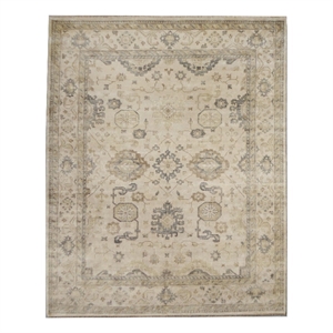Antique Weave Oushak Hand-Knotted New Zealand Wool Ivory/Multi 9'x12' Area Rug