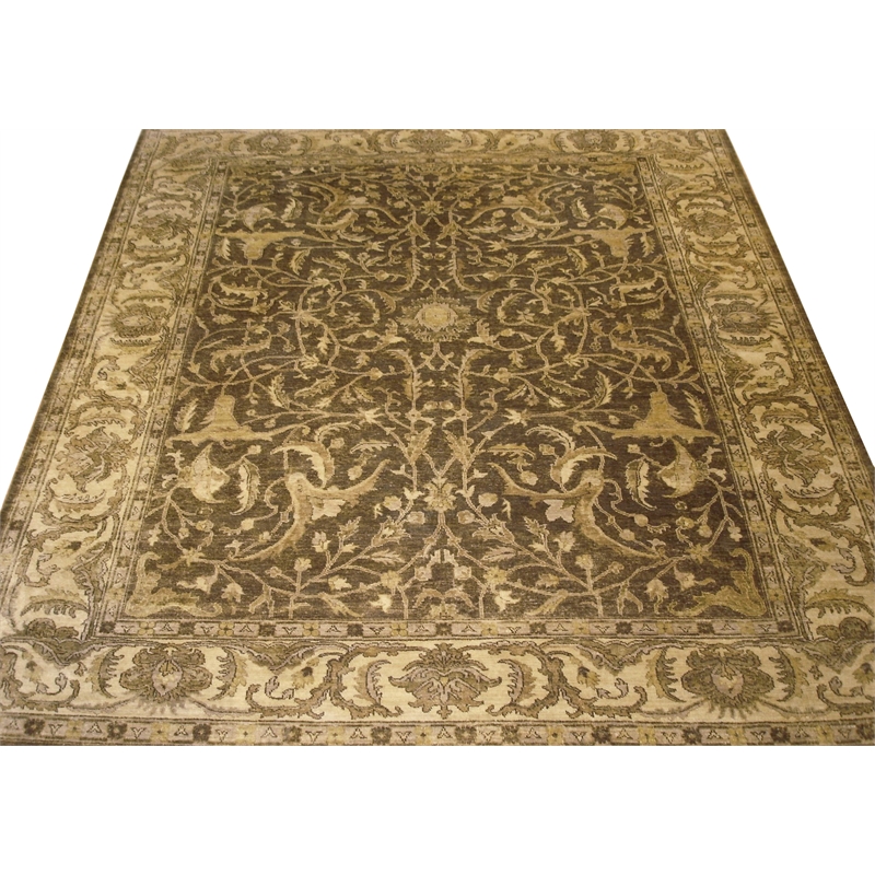 Antique Weave Oushak Hand-Knotted Wool Tobacco/Beige 11'6