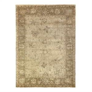 Antique Weave Oushak Hand-Knotted New Zealand Wool Ivory/Beige 14'x18' Area Rug
