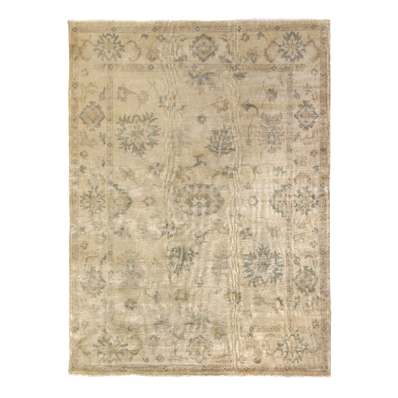 Antique Weave Oushak Hand-Knotted New Zealand Wool Ivory 14'x18' Area Rug