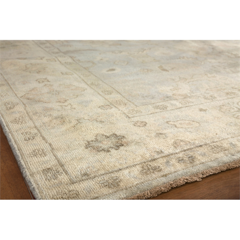 Antique Weave Oushak Hand-Knotted New Zealand Wool Gray/Ivory 9'x12' Area Rug