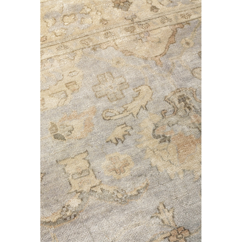 Antique Weave Oushak Hand-Knotted New Zealand Wool Gray/Ivory 9'x12' Area Rug