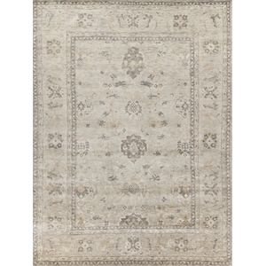 Antique Weave Oushak Hand-Knotted New Zealand Wool Ivory/Gray 6'x9' Area Rug