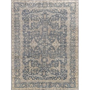 Antique Weave Oushak Hand-Knotted New Zealand Wool Blue 8'x10' Area Rug