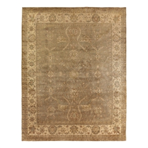 Antique Weave Oushak Hand-Knotted New Zealand Wool Beige/Ivory 14'x18' Area Rug
