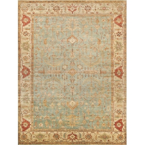 Antique Weave Serapi Hand-Knotted Wool Light Blue/Ivory 9'x12' Area Rug