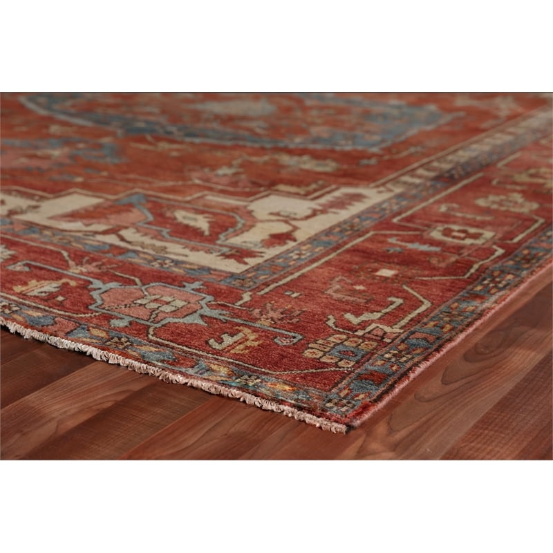 Antique Weave Serapi Hand-Knotted New Zealand Wool Rust/Rust 10'x14' Area Rug