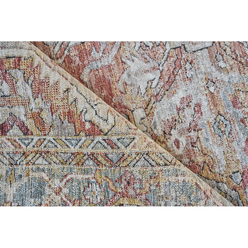 Antique Loom Power Loom Polyester Rust/Black 2'x3' Area Rug