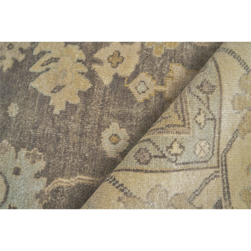 Antique Weave Oushak Hand-Knotted New Zealand Wool Gray/Ivory 14'x18' Area Rug