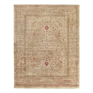 Antique Weave Hand-Knotted New Zealand Wool Cream/Gold 12'x18' Area Rug
