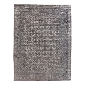 Antique Weave Bamboo Hand-Knotted Bamboo Silk Ivory/Silver 6'x9' Area Rug