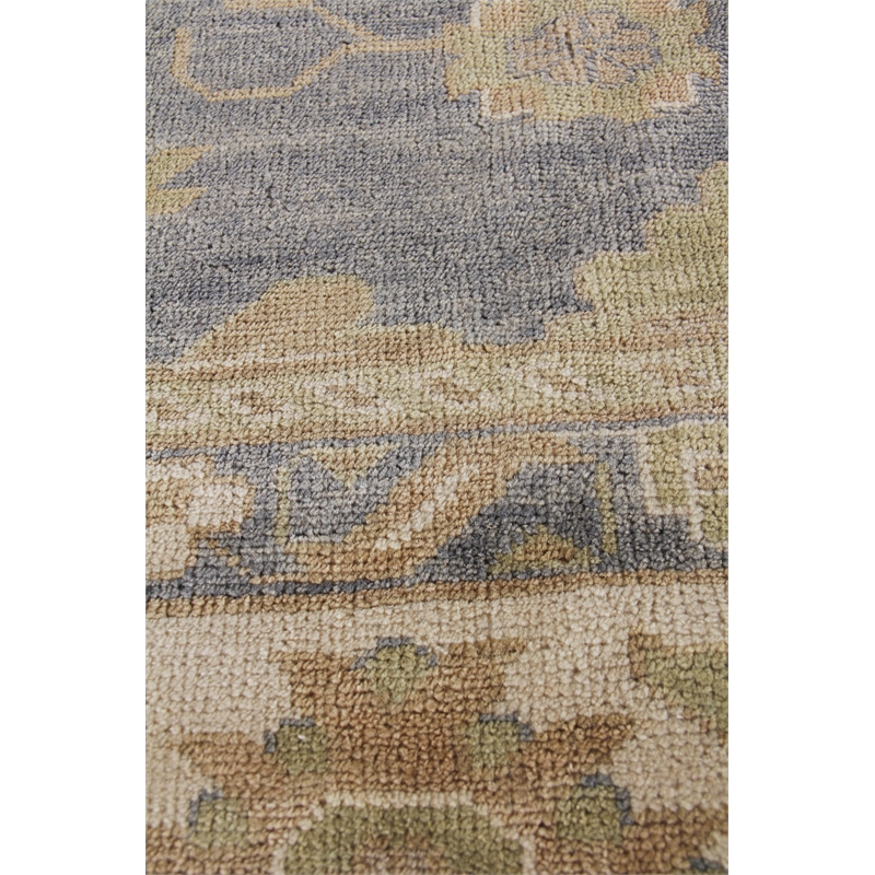 Antique Weave Oushak Hand-Knotted New Zealand Wool Ivory/Cobalt 10'x14' Area Rug