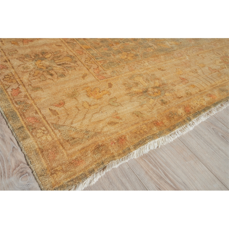 Antique Weave Oushak Hand-Knotted New Zealand Wool Brown 14'x18' Area Rug