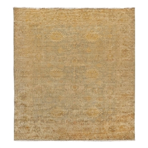 Antique Weave Oushak Hand-Knotted New Zealand Wool Brown 14'x18' Area Rug