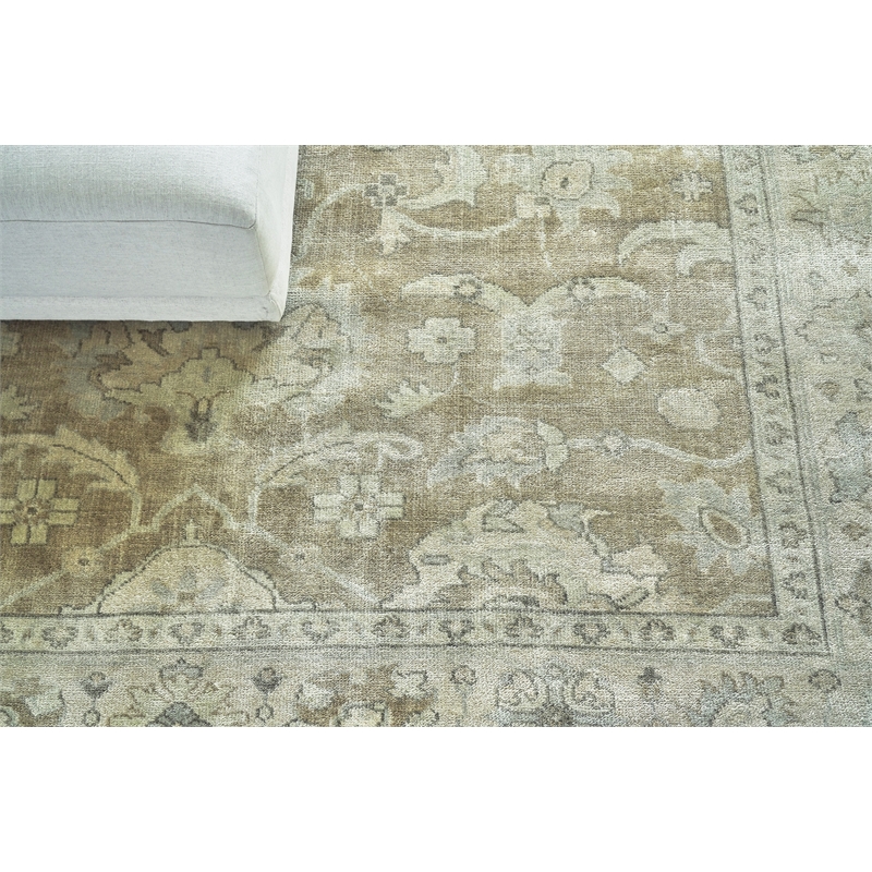 Antique Weave Oushak Hand-Knotted New Zealand Wool Gray/Brown 14'x18' Area Rug