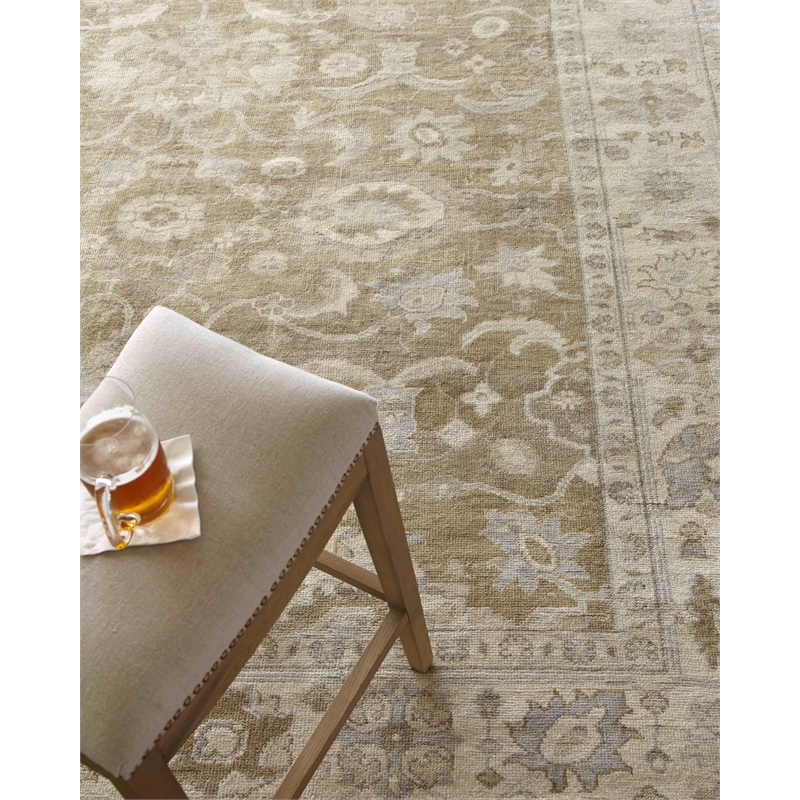 Antique Weave Oushak Hand-Knotted New Zealand Wool Gray/Brown 4'x6' Area Rug