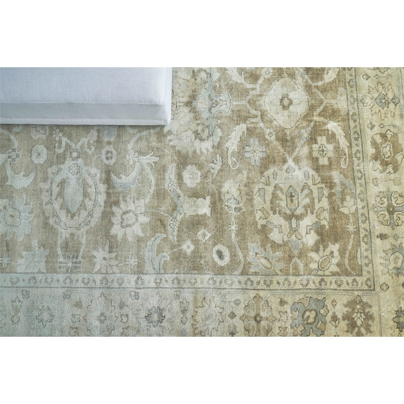 Antique Weave Oushak Hand-Knotted New Zealand Wool Gray/Brown 8'x10' Area Rug