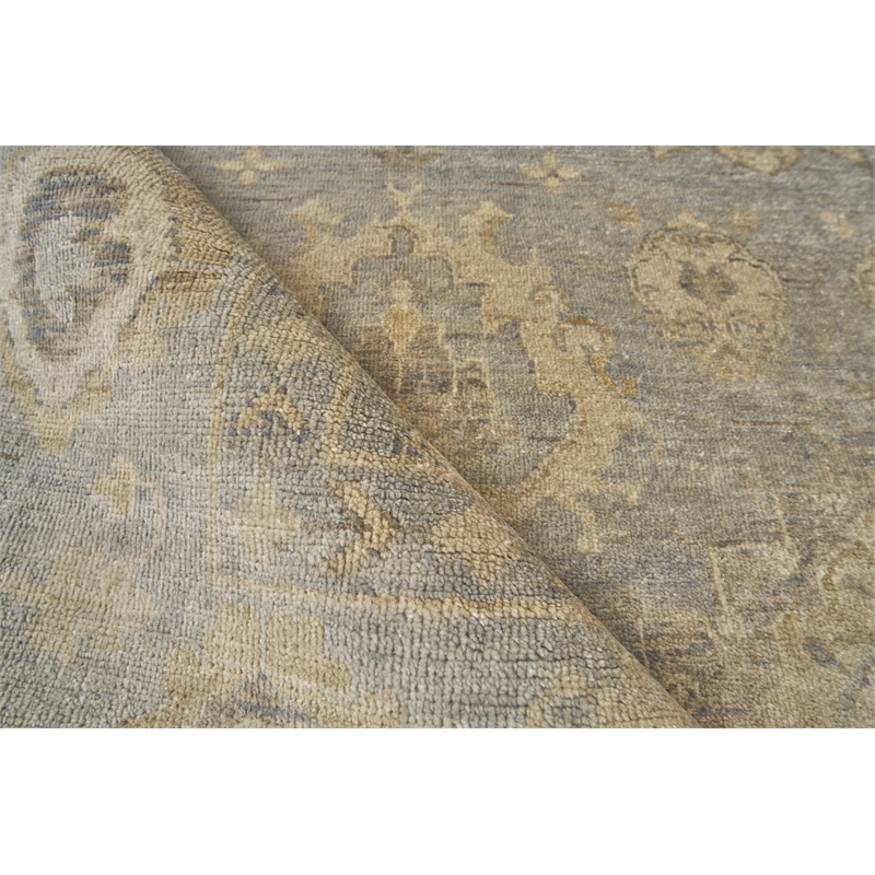 Antique Weave Oushak Hand-Knotted New Zealand Wool Light Blue 8'x10' Area Rug