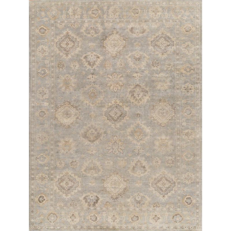 Antique Weave Oushak Hand-Knotted New Zealand Wool Light Blue 8'x10' Area Rug