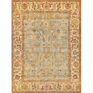 Antique Weave Serapi Hand-Knotted Wool Light Blue/Ivory 14'x18' Area Rug