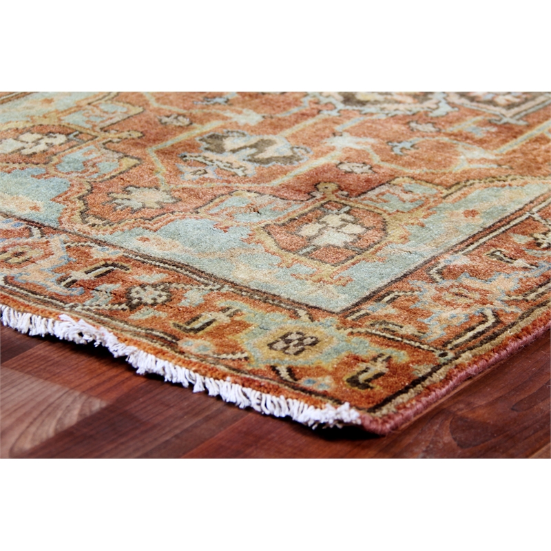 Antique Weave Serapi Hand-Knotted Wool Rust/Blue/Multi 12'x15' Area Rug