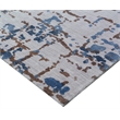Antolini Handloomed Bamboo Silk Ivory/Blue 8'x10' Area Rug