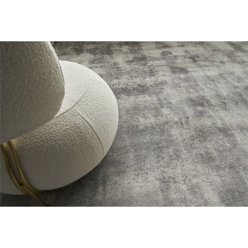 Antolini Handloomed Bamboo Silk Gray 10'x14' Area Rug