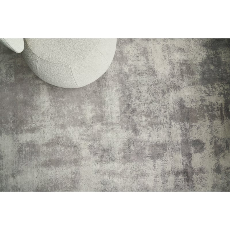 Antolini Handloomed Bamboo Silk Gray 12'x15' Area Rug