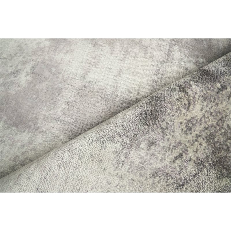 Antolini Handloomed Bamboo Silk Gray 6'x9' Area Rug